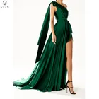 Новинка Весна 2021, женское длинное платье VAZN в стиле Хай-стрит, платье без рукавов на одно плечо, однотонное платье до пола с открытой вилкой