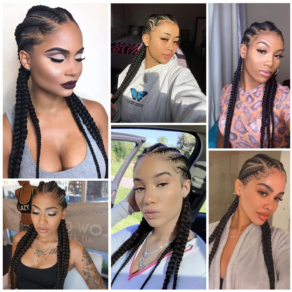 Синтетические прямые косички AILIADE вязаные крючком волосы для искусственных