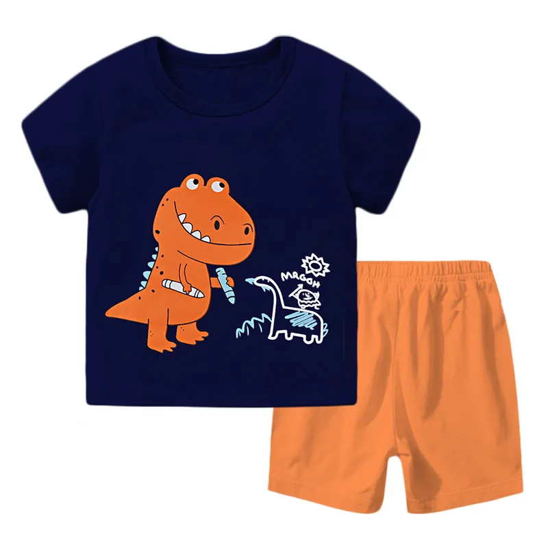 

ZWY1713 Kids Set Boy Good Quality Cotton Baby Clothing Children summer Clothes Fashion Clothes Baby Outfits 3-10 Years