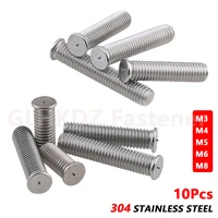 10pcs m3 m4 m5 m6 m8 a2 304 stainless steel stud weld spot welding screw solder point nail bolt for capacitor discharge 6mm 50mm