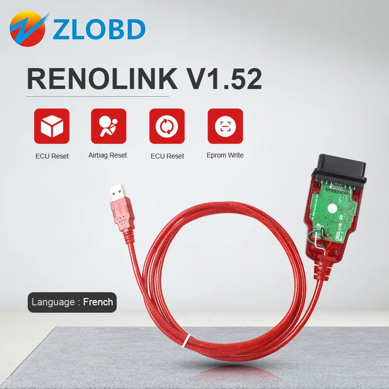 Renolink OBD2 ECU программист V1.52 CD Программное обеспечение ключ кодирования UCH соответствие приборной панели кодирование ECU сброс функции