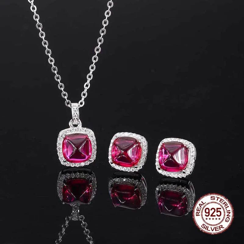 

Женский комплект из колье и серёг, из серебра 925 пробы