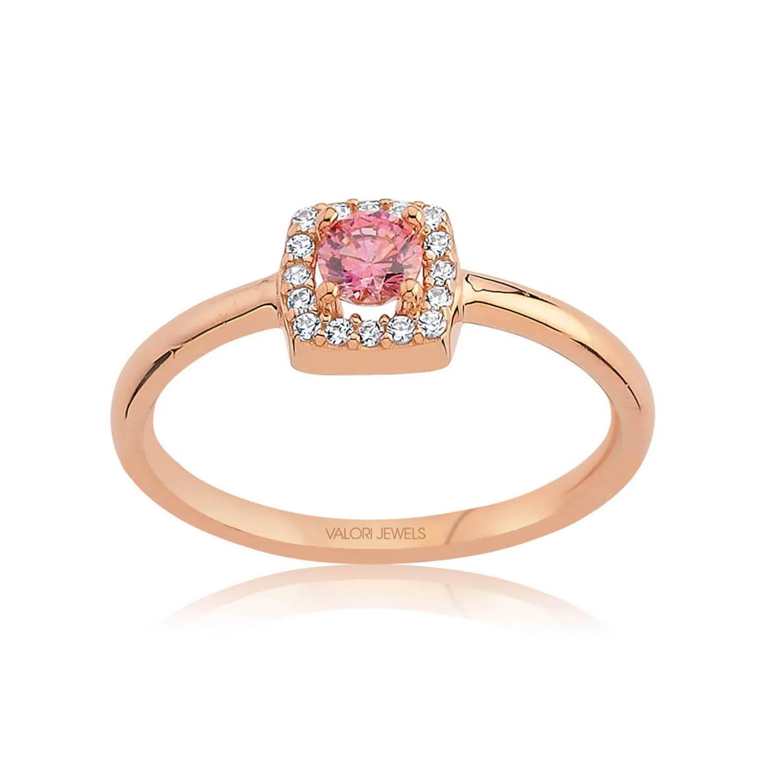

Valori Jewels 0.25 Carat, Zirconia Pink And White Round Gemstone, Rose Gold Plated, Sterling Silver Ring