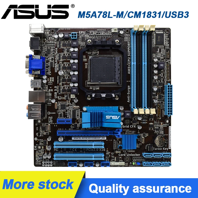 

Socket AM3 DDR3 Motherboard AMD 760G Athlon II CPU ASUS M5A78L-M/CM1831/USB3/DP_MB HDMI USB3.0 SATA3 PCI-E X16 Slot Micro ATX