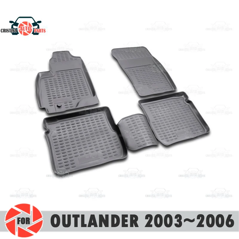 Коврики для Mitsubishi Outlander 2003~2006 коврики Нескользящие полиуретановые грязезащитные