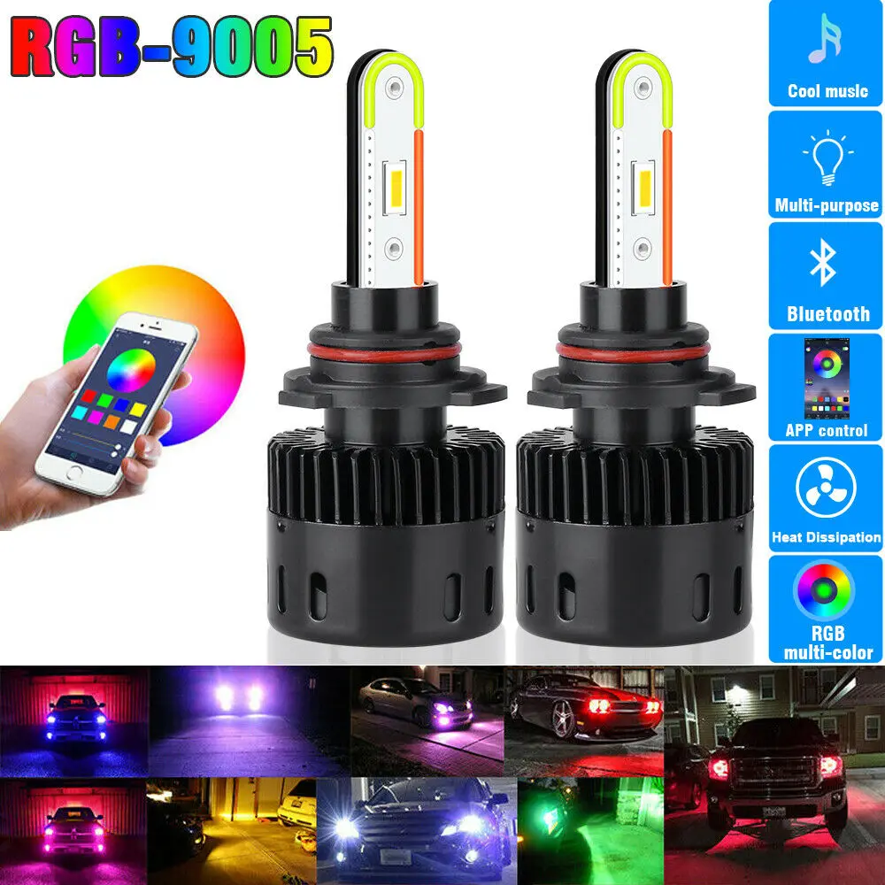 9005 мульти-Цвет RGB светодиодный головной светильник лампы высокого низкого луча H4