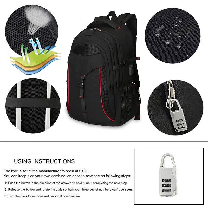 USB Charing мужской рюкзак мужская сумка многофункциональный деловой дорожный