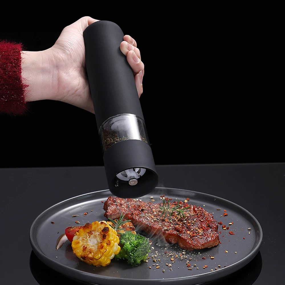 MOBUTA Automatic Salt Pepper Grinder Electric Spice Mill Seasoning Adjustable Coarseness Kitchen Tools Grinding For BBQ | Дом и сад