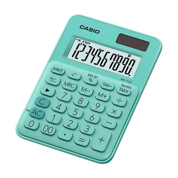 Калькулятор Casio MS-7UC зеленый | Багаж и сумки