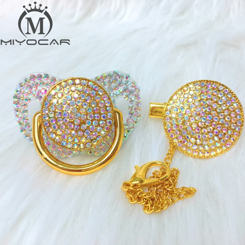 MIYOCAR все Красочные Bling полный горный хрусталь соска и клип набор пустышка