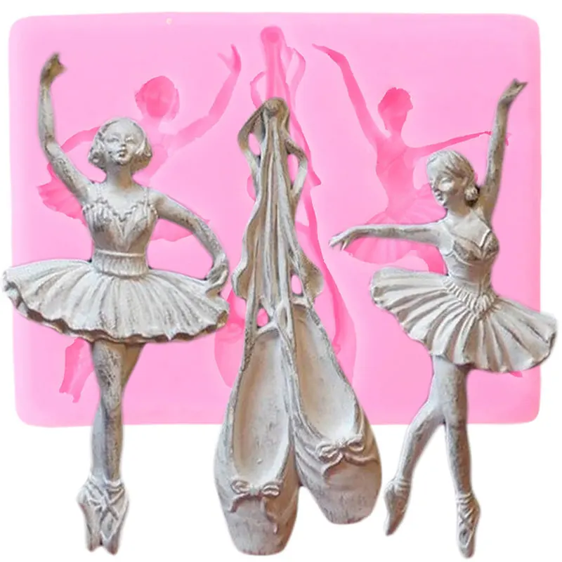 Ballet Shoes Silicone Molds Girl Dancer Fondant Mold Cake Decorating Tools Polymer Clay Candy Mould Chocolate Gumpaste Moulds