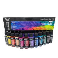 acrylic paints 12x60ml art colors bottles supplies brush canvas stone wood glass and many surface rich