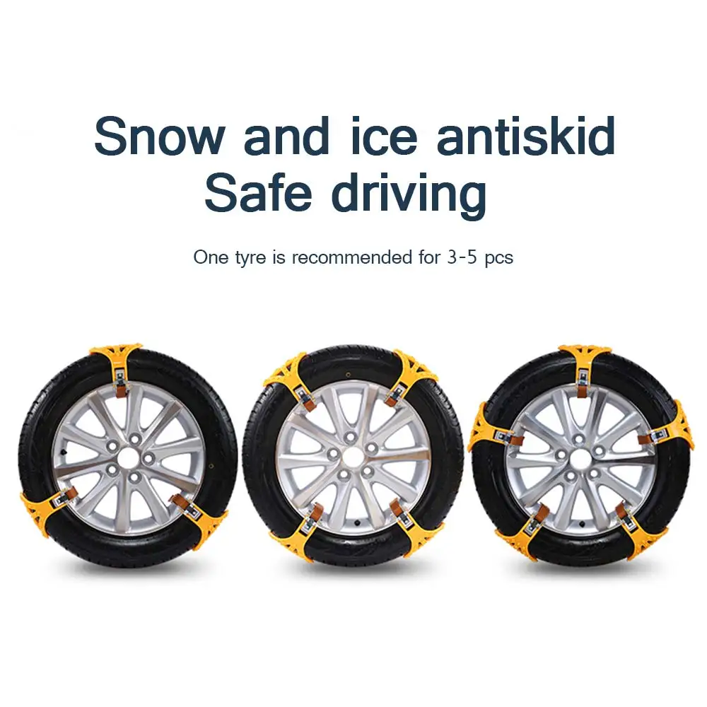 

Car Snow Chain Thickened Rubber Non-slip Tire Chain for SUV Off-road Vehicles in Winter Snow Mud Roadway Safety Tire Snow Chains
