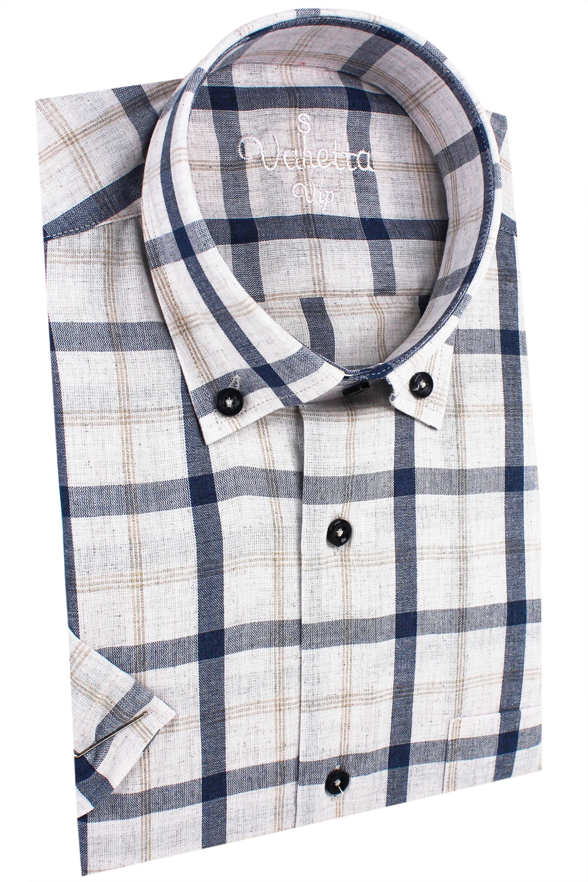 Мужская рубашка из 100% хлопка льняная клетчатые рубашки с короткими рукавами для