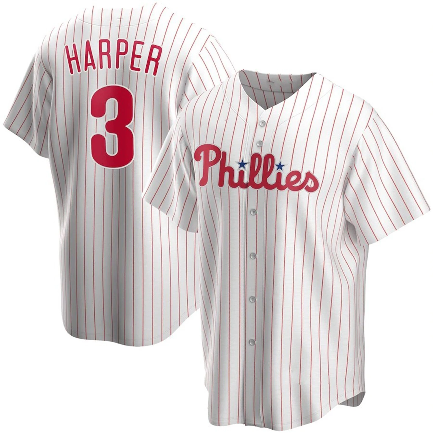 

Baseball uniform, Phillies # 3 Bryce Harper T-shirt jersey, baseball fan game training team uniform, trainer button top jersey j