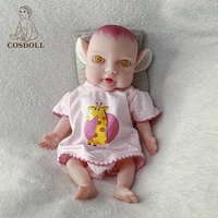 cosdoll reborn baby boy%ef%bc%88little elf%ef%bc%89 zhang open mouth soft all silicone baby dolls can take a bath holiday gift wearing a nipple