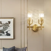 deyidn modern copper wall lamp transparent glass lighting living dining room bedroom corridor decorative hotel lobby wall light