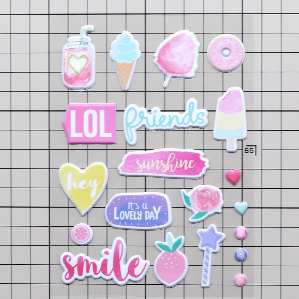 

CRZCrafter Puffy Motif Stickers Mini Embellishments Crafts DIY Self Adhesive For Scrapbooking Cardmaking Journaling Decorations