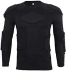 Мужская компрессионная рубашка с наполнителем, Защитная Рубашка с длинным рукавом, нагрудная защита в рубчик, костюм для футбола, пейнтбола, бейсбола, 2021