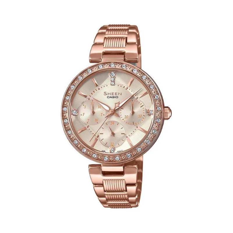 Casio оригинальные стальные женские модные роскошные 50 м водонепроницаемые