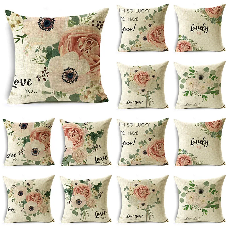 

Чехол для подушки в стиле ретро Американский цветок 40*40 см/45*45 см/50*50 см