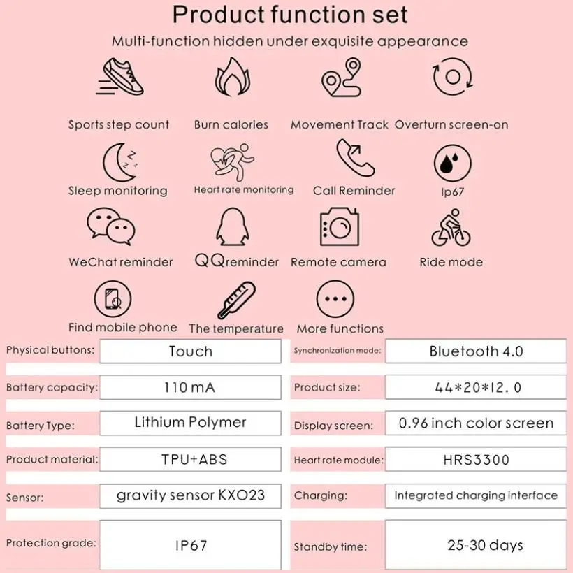 

2021 Nieuwe Mode Smart Horloge Dames Hartslag Bloeddruk Multifunctionele Sport Horloge Mannen Vrouw Waterdichte Smartwatch Vrouw