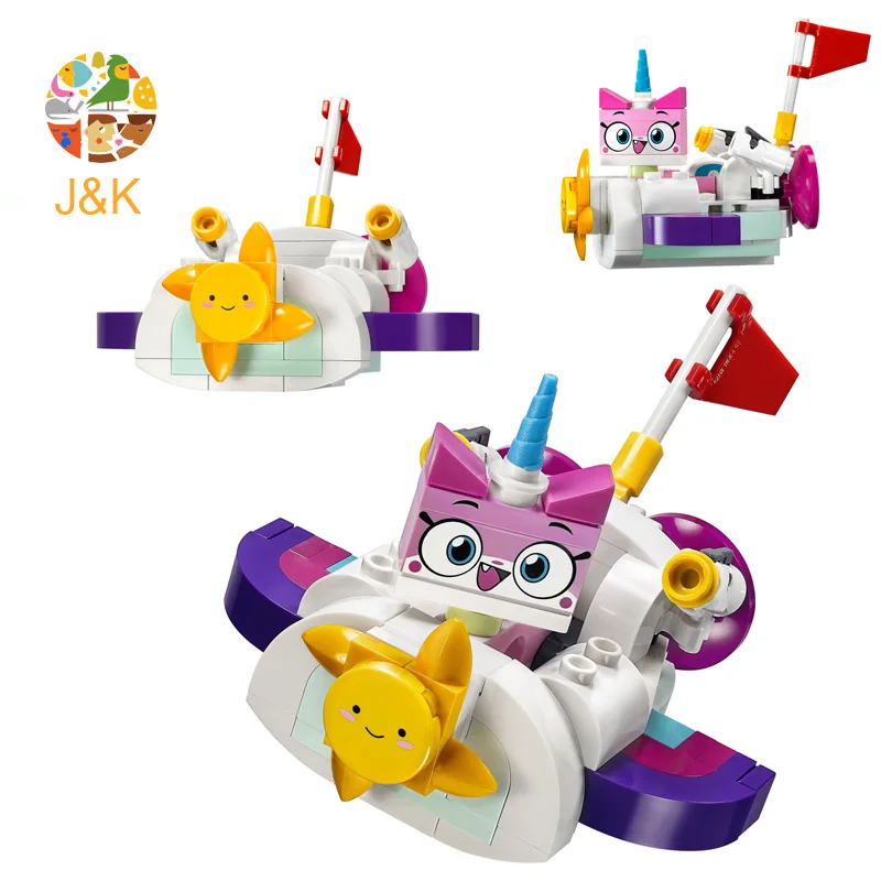 41451 126pcs The Unikitty Cat Cloud Car Model Building Block Brick Set Toys For Children 11015 Gift | Blocks
