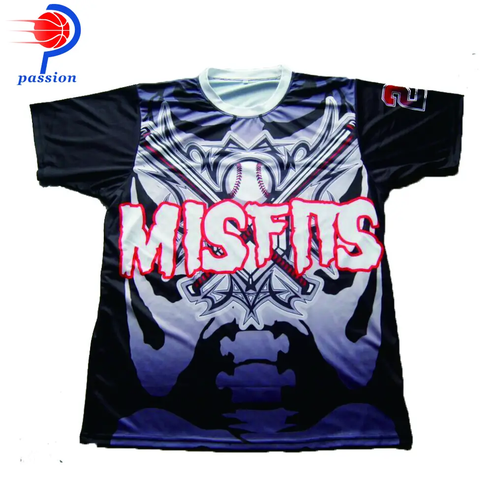 Misfits Team черная рубашка для Софтбола с пользовательскими именами и цифрами|shirt with