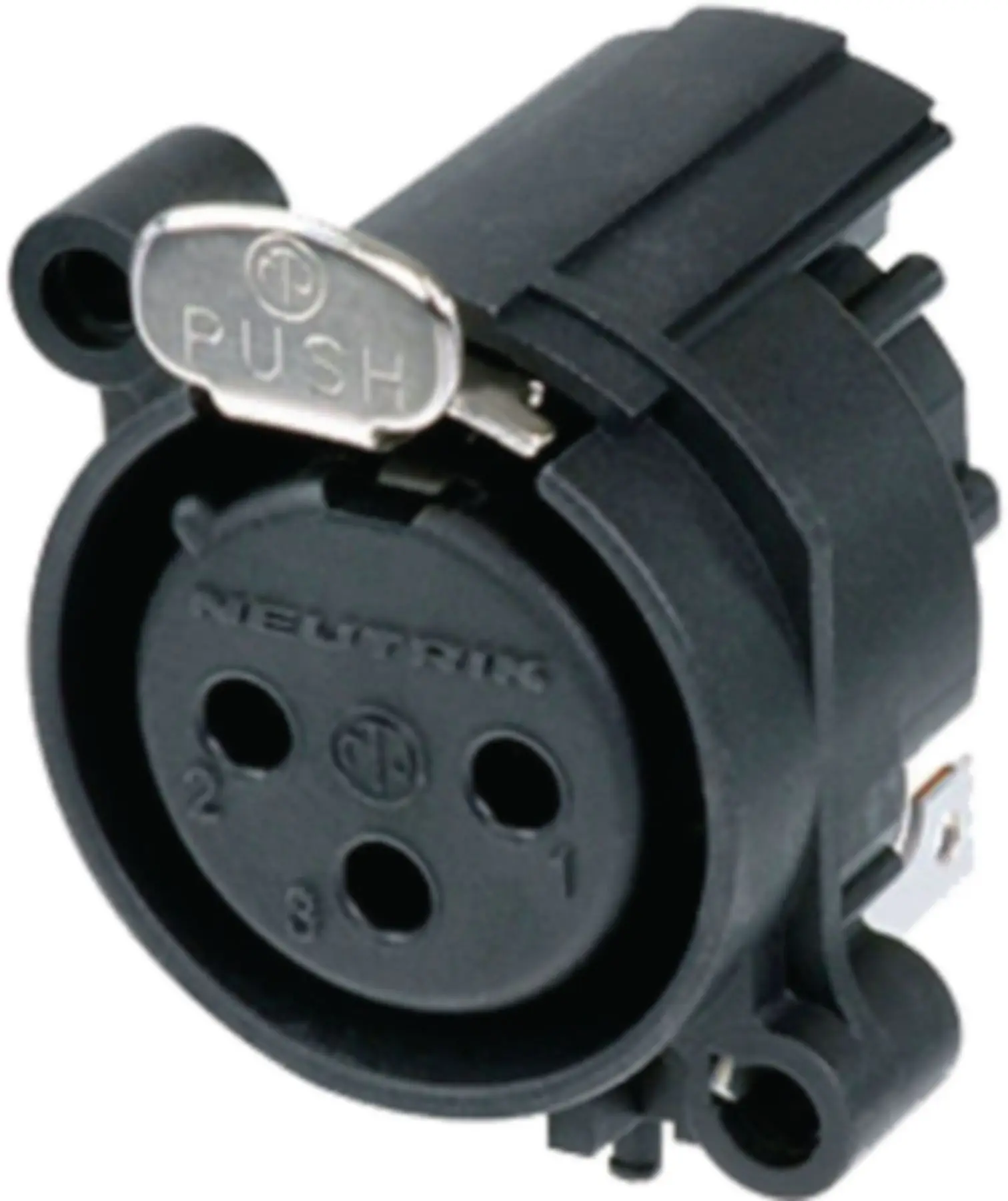 XLR разъем для 3-горизонтальный/PCB сборка/отдельный заземляющий контакт черный |