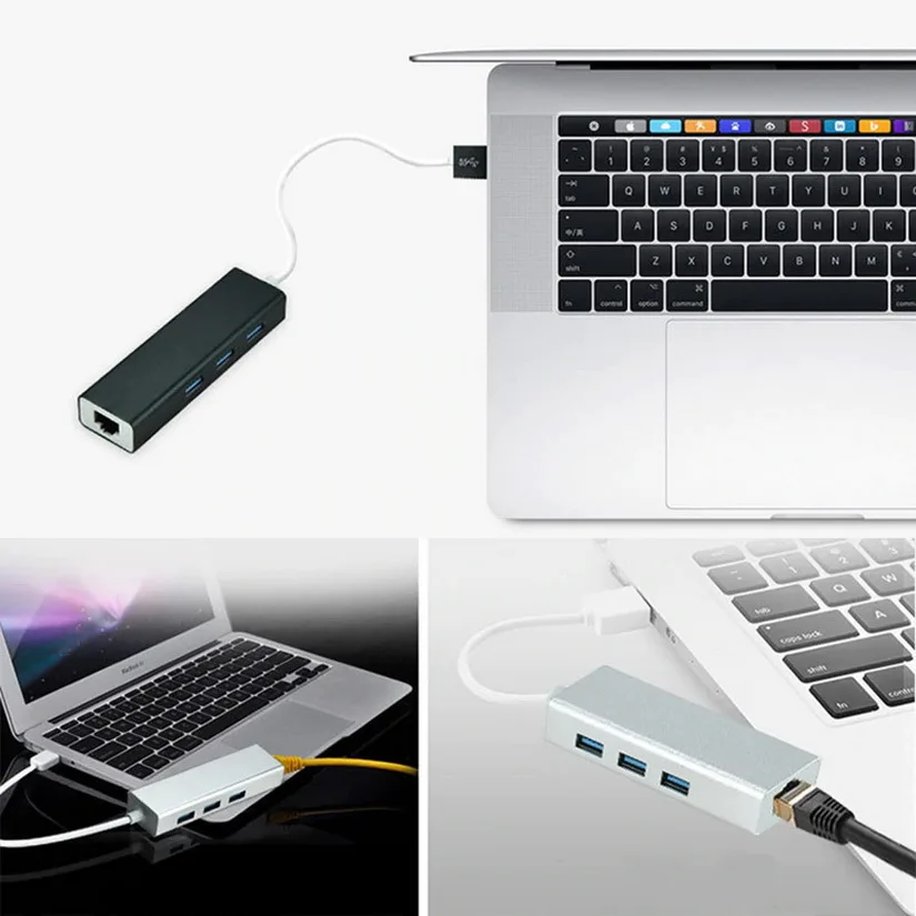/10 . USB3.0 Gigabit Ethernet + 3 USB 3, 0 RJ45 10/100/1000M Lan Mac Windows 10