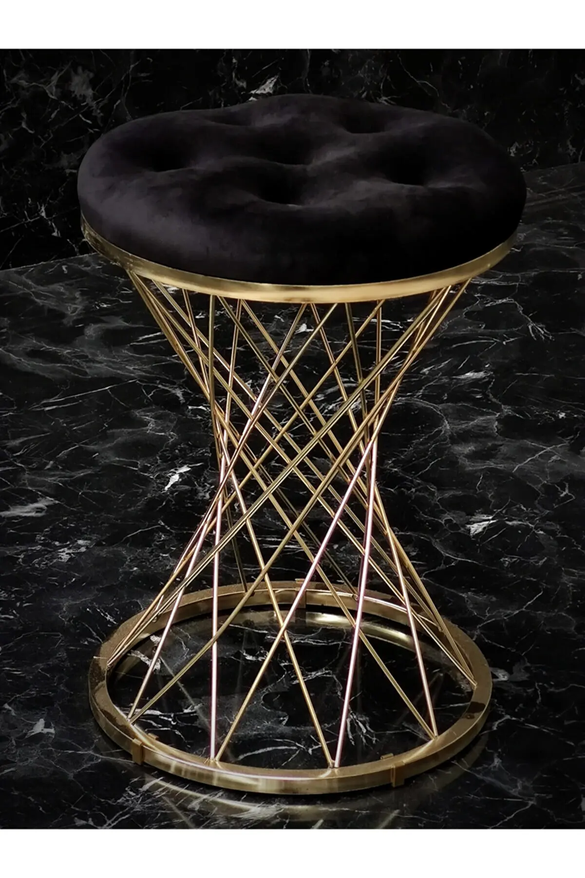 

Metal pot legs pouf black stool black gold pouf makeup table chair home luxury furniture home furniture foot extension chair