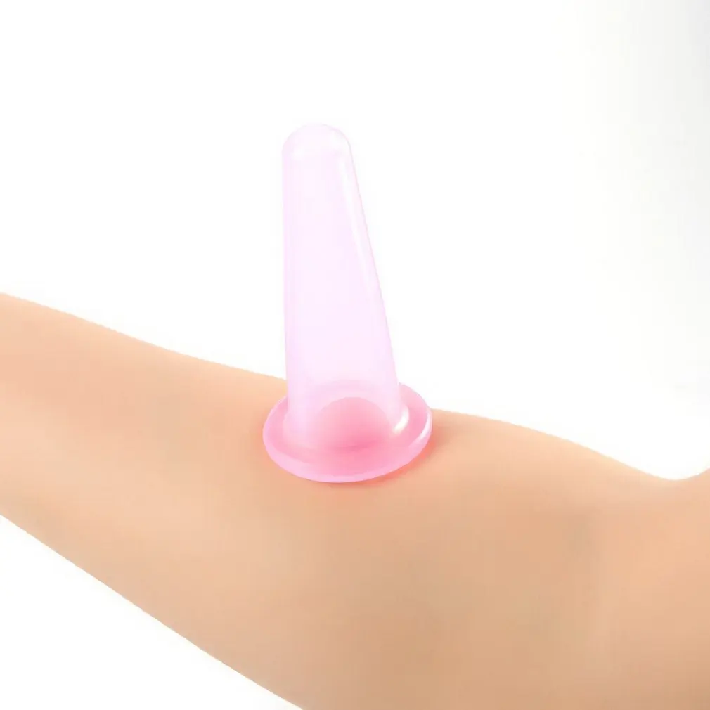 4 шт./компл. набор силиконовых чашек для массажа лица шеи спины глаз вакуумного