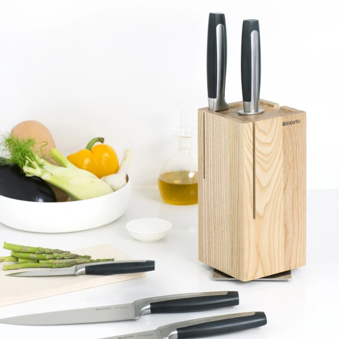 Блок для ножей Brabantia &quotProfile&quot деревянный коричневый. 430008 | Дом и сад
