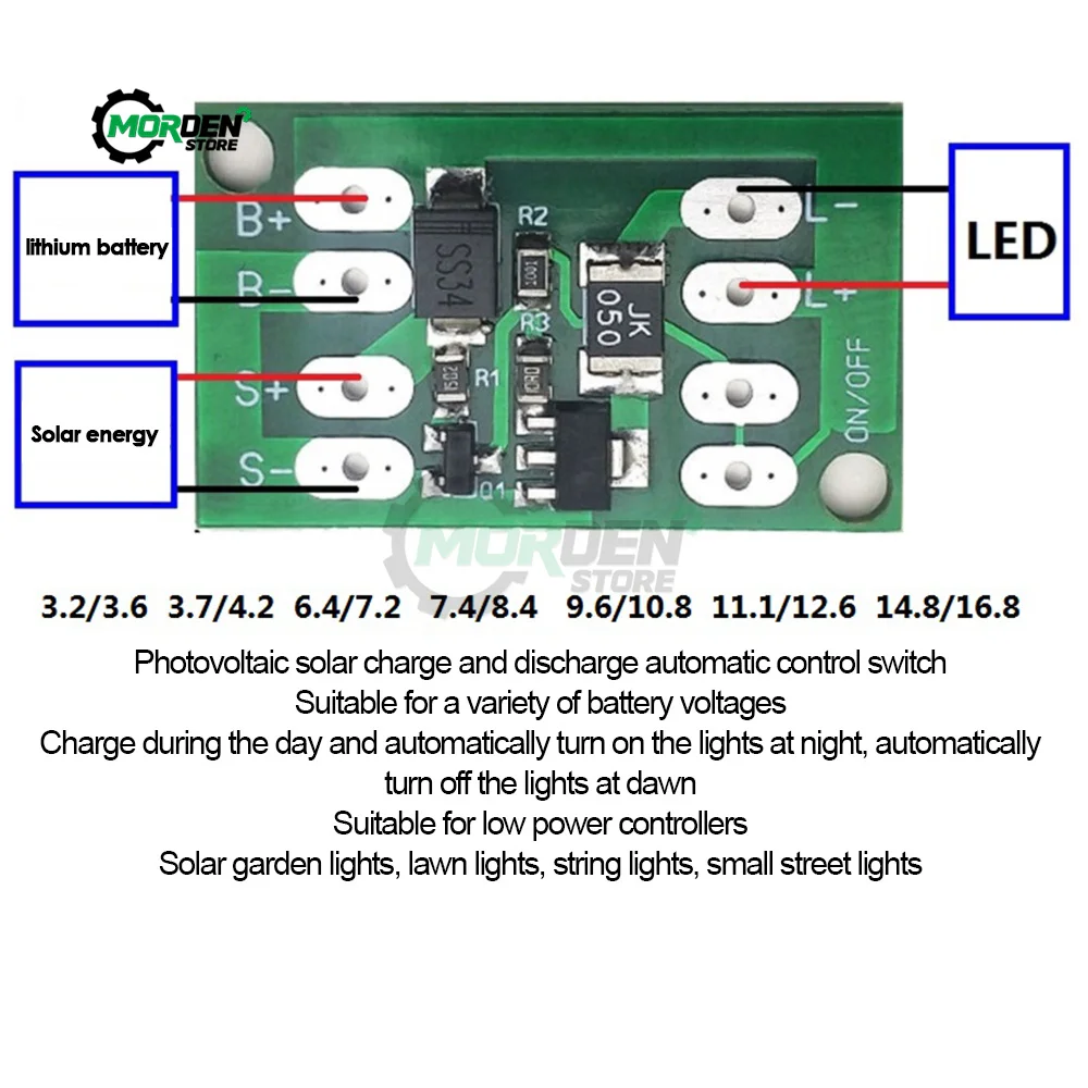 

Solar Generator Charge Controller Light Control Circuit Switch Lithium Battery Charge Board DIY Street Lamp Power Supply