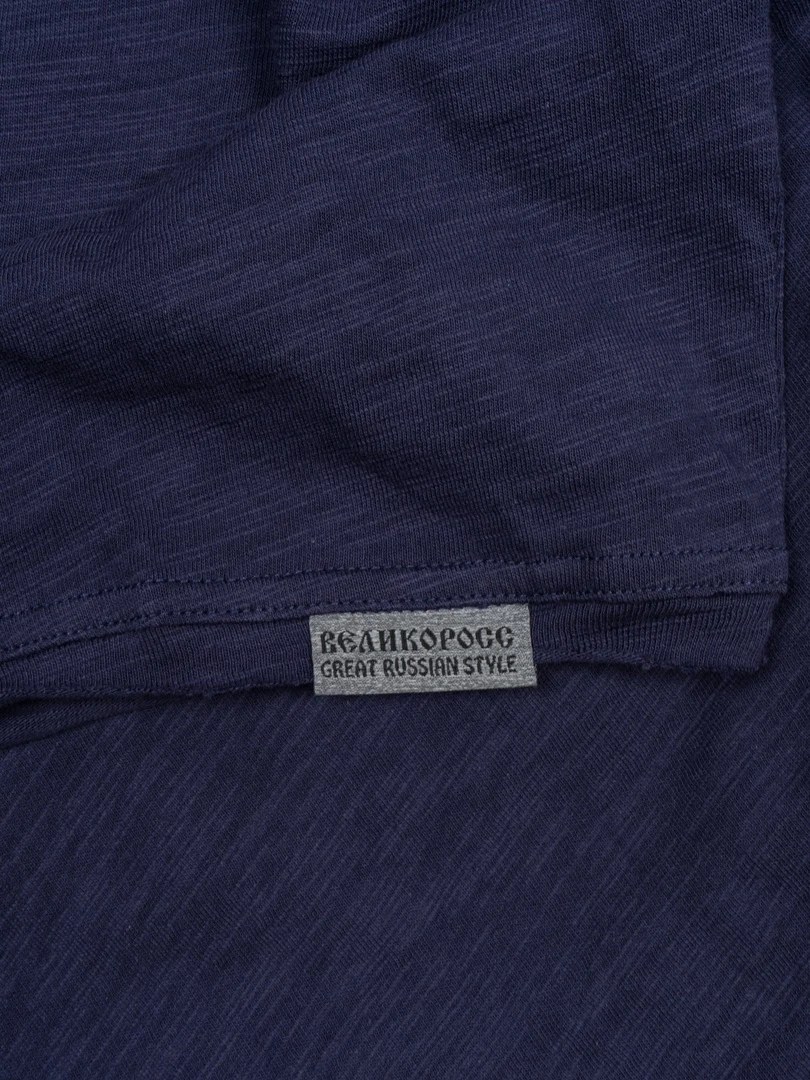 Лонгслив Великоросс R ворот дизайнерский цвет неви|Мужские футболки| |