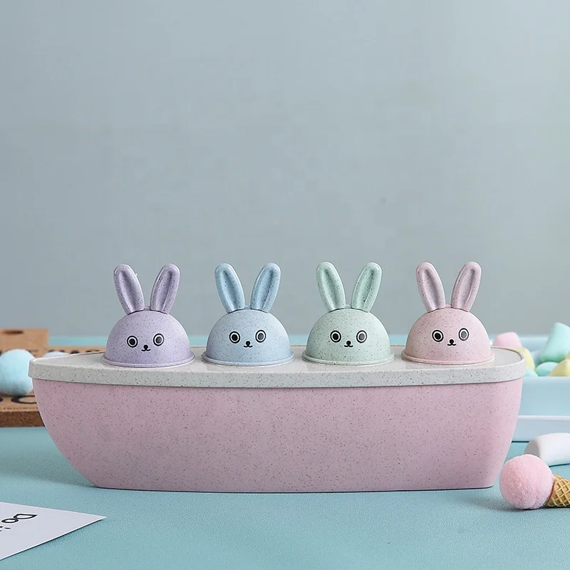 

Silicone Ice Cream Mold Homemade Popsicle Molds Freezer Juice 4 Cell Big Size Ice Cube Tray Popsicle Barrel Maker Mould Tool