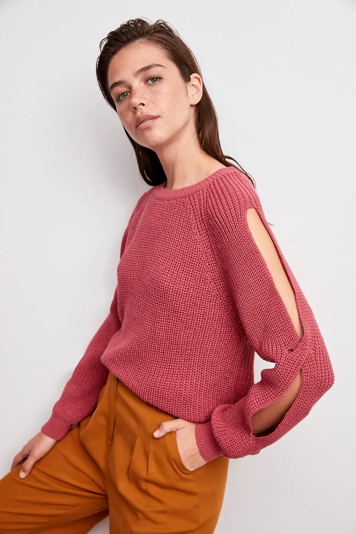 Trendyol фиолетовый свитер с рукавами TWOAW20ZA0061| |