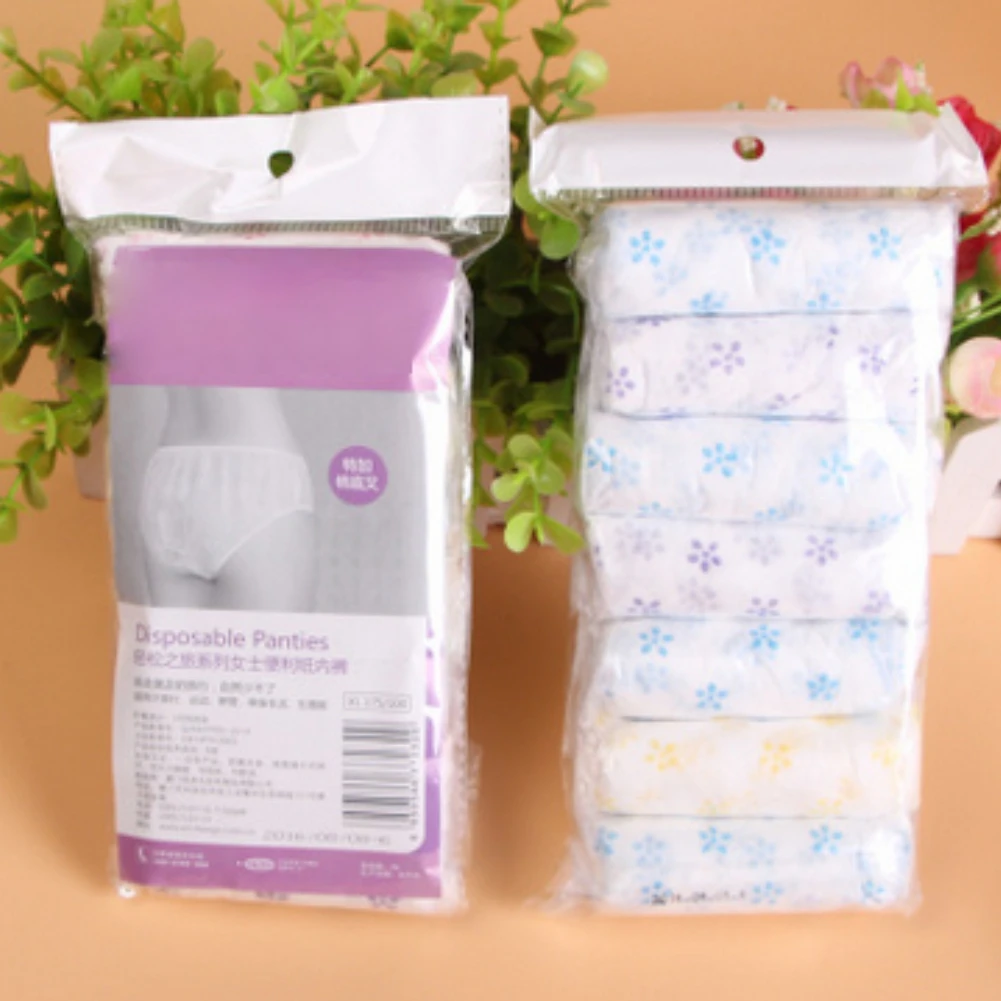 7 шт./лот хлопковые трусы одноразовое нижнее Белье для беременных Трусики