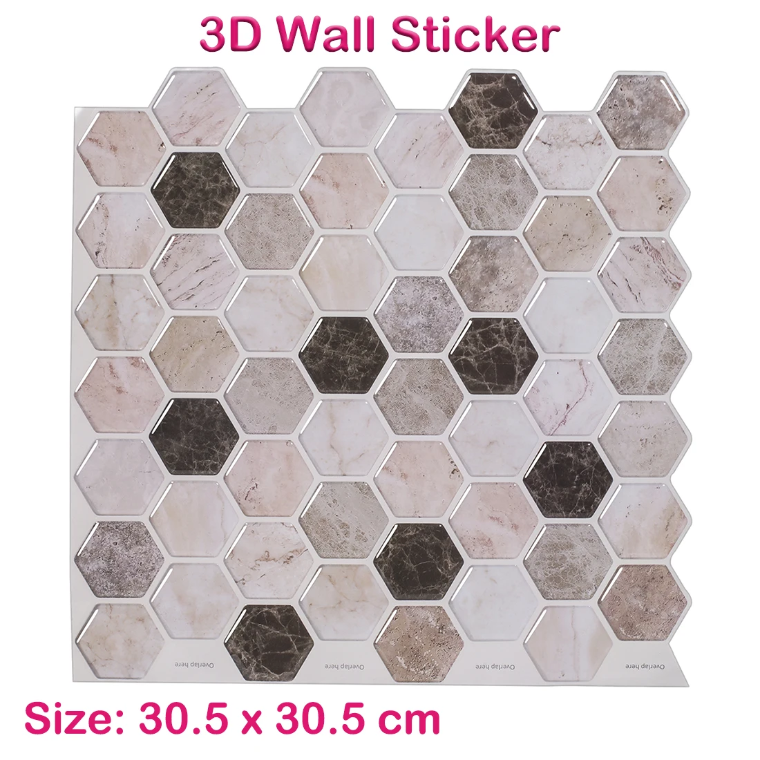 

EasyTiles 3d Self Adhesive Mosaic Wall Sticker Vinyl Wall Tiles Thick 1.2mm Wallpaper Hexagon Design Marble Brick Decals
