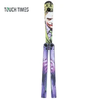 pc butterfly knife outdoor training balisong butterfly knife trainer uv color printing handle flipper training edc pocket knife