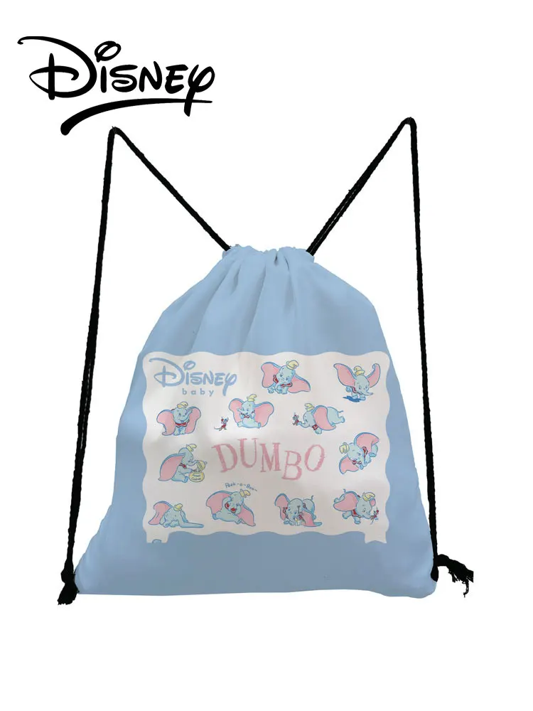 

Disney Dumbo Backpack Portable Storage Bag Blue Casual Drawstring Bag Child Elephant Small School Bag Shoe Pocket Dropshipping