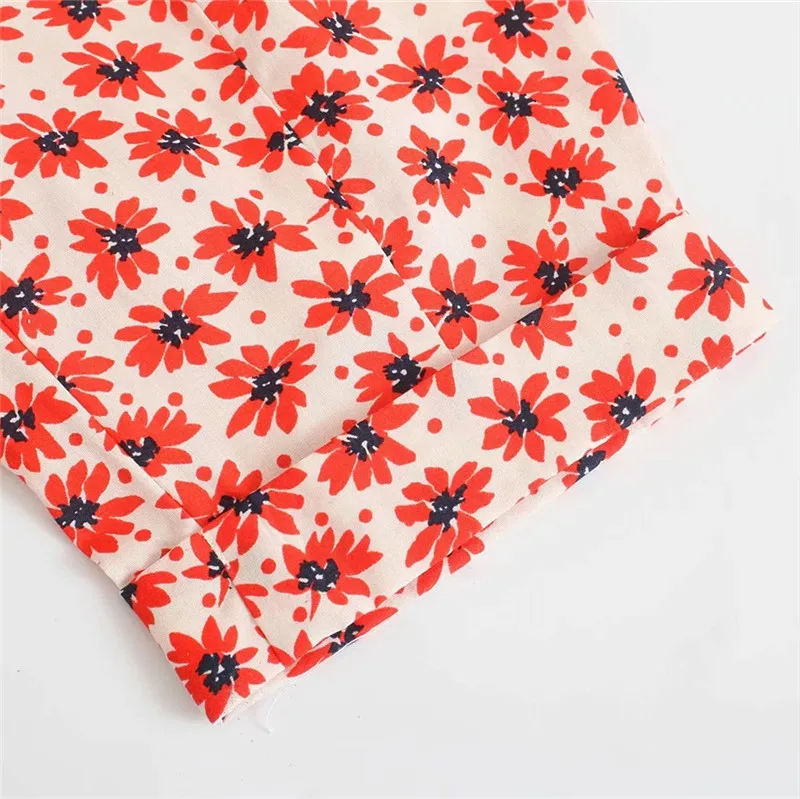 

NWOMN Za 2021 Red Floral Female Jumpsuit Sleeveless Jumpsuit Women Summer Elegant Woman Jumpsuits Button Up Belt Female Playsuit