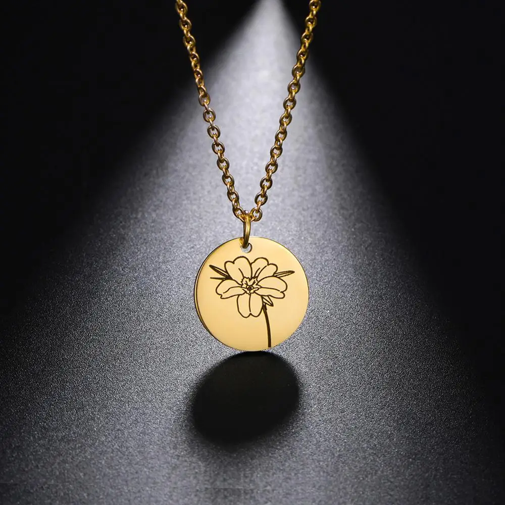 

Likgreat Primrose Flowers Pendant Necklaces for Women Lovers Stainless Steel Charm Choker Accessories Jewelry Birthday Gift