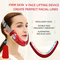 v shape face lift devices massager red blue led photon thread facial slimmer machine double chin remover cheek lift belt