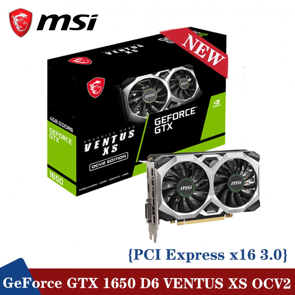 

GDDR6 MSI GeForce GTX 1650 D6 VENTUS XS OC/OCV2 Graphics Card 4GB 128-bit HDCP PCI Express 3.0 GTX 1650 Gaming Video Cards New