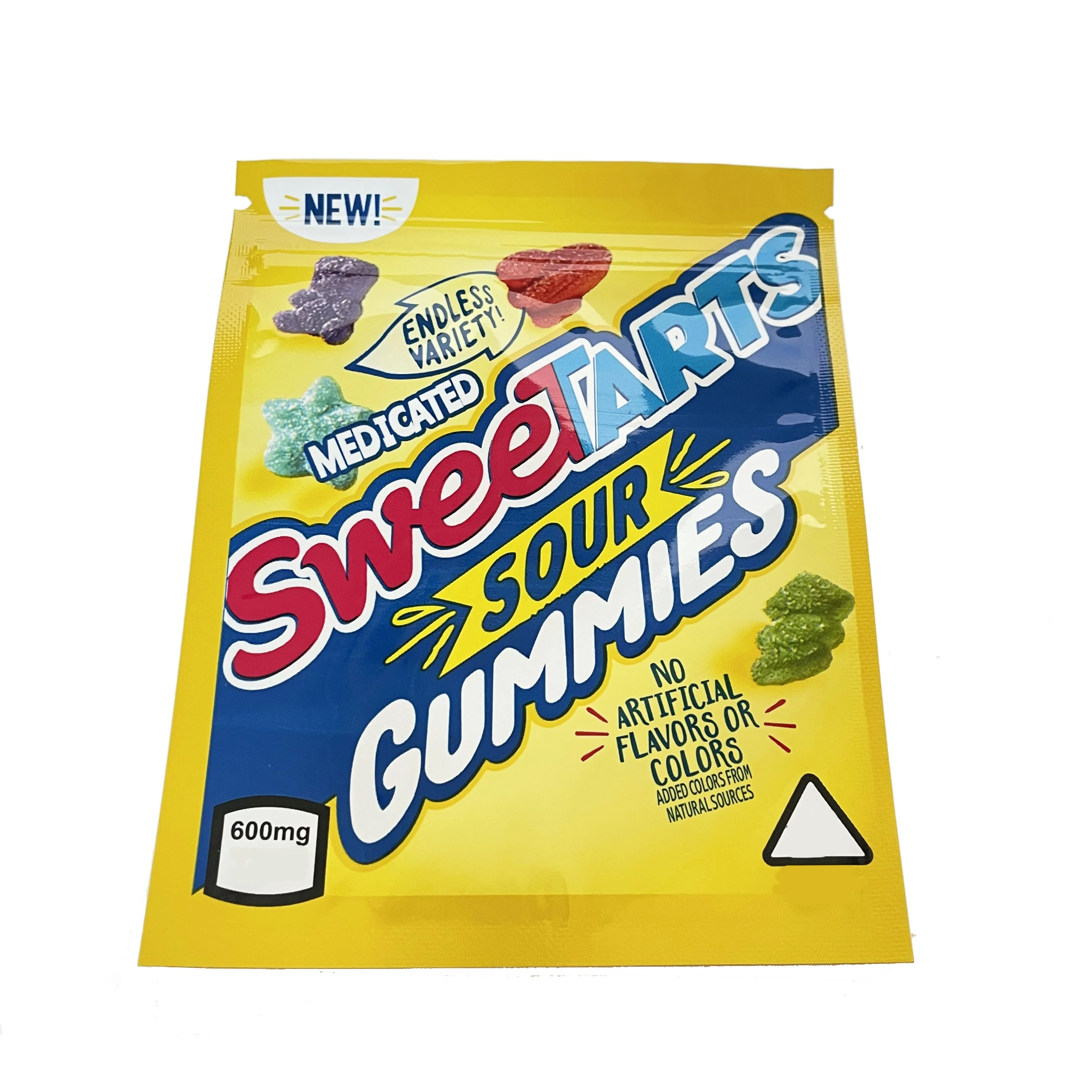 

Newest 600mg Sweetarts sour gummies weedtarts gummy zipper bags edibles medicated candy mylar packaging bags