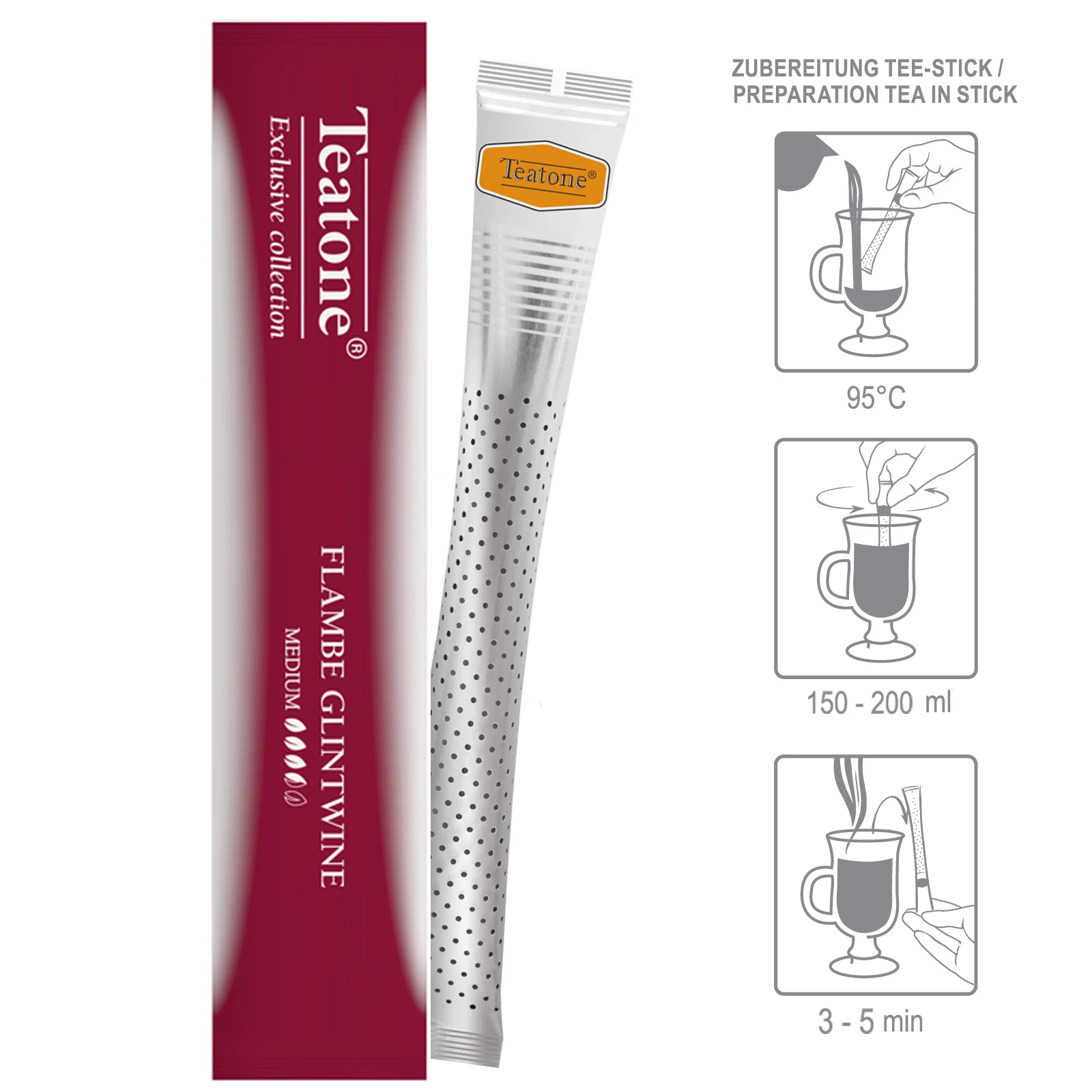 Чайный напиток Пылающий Глинтвейн в стиках Teatone 15 стиков по 2г. Стик заменяет