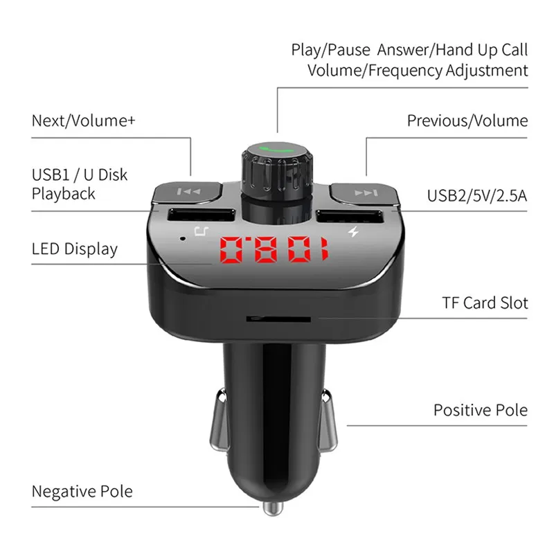 Автомобильный комплект, FM модулятор, Bluetooth, FM передатчик, lcd Аудио MP3 плеер, двойной USB, быстрая зарядка, зарядное устройство, автомобильные аксессуары, новинка