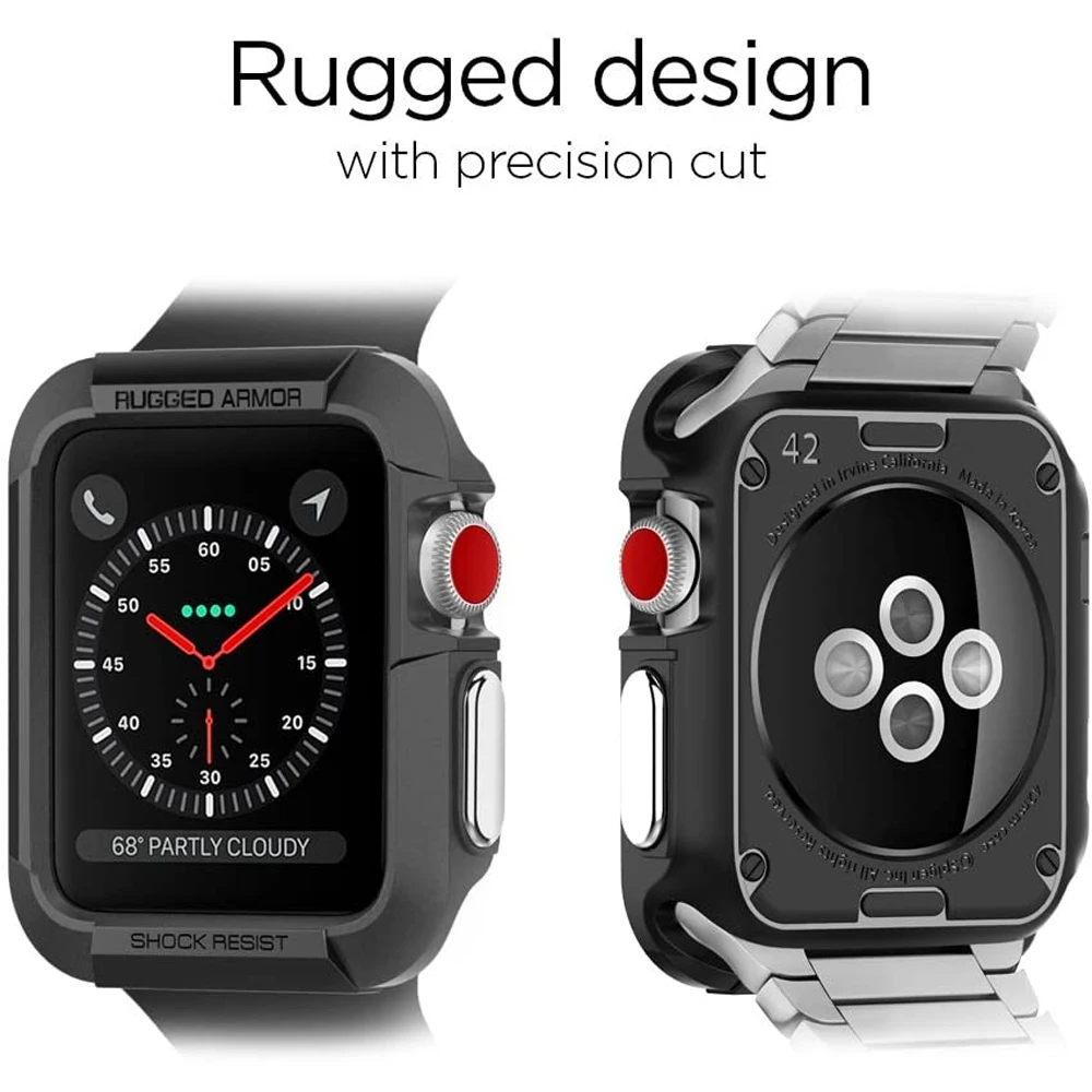 Прочный армированный чехол для часов Apple watch band 40 мм 44 мягкий ударопрочный
