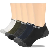 yuedge brand 5 pairs mens womens black summer thin cotton breathable casual sports running low cut no show ankle socks